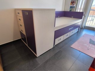 Cama Juvenil con Cajones y Respaldo