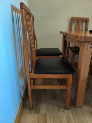 Mesa comedor con 4 sillas extensible 90x90 a 180