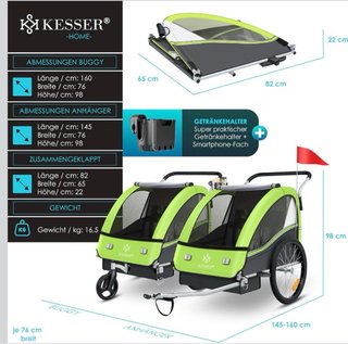 Remolque de Bicicleta Kesser Sport-RX