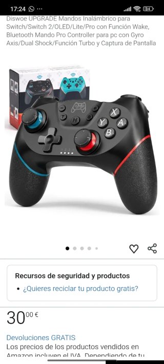 Mando Gaming Inalámbrico Azul