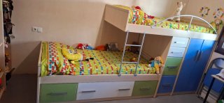 Litera Infantil con Armario y Cajones