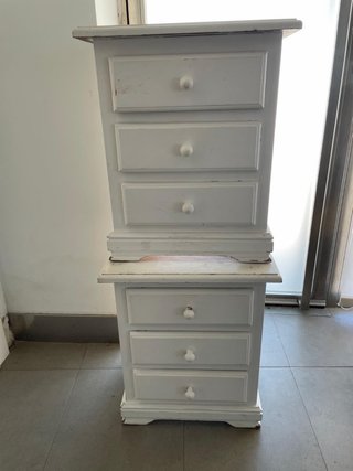 Pareja Mesitas Noche Madera Blanca