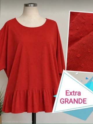 Blusa Roja Plumeti Extra Grande