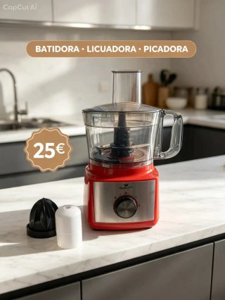 Batidora, Licuadora y Picadora 3 en 1