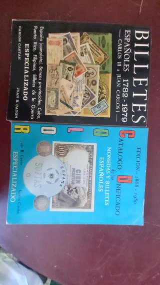 2 Catálogos de Billetes y Monedas Españolas