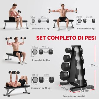 Juego de mancuernas hexagonales para gimnasio con