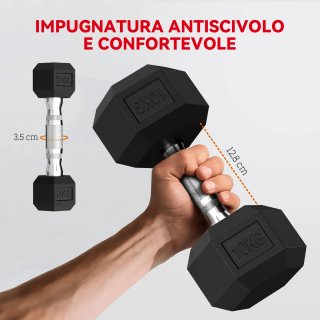 Juego de mancuernas hexagonales para gimnasio con