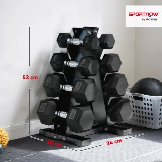 Juego de mancuernas hexagonales para gimnasio con