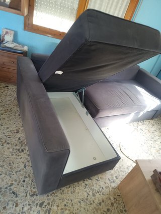 Sofá chaise longue convertible en cama con canapé