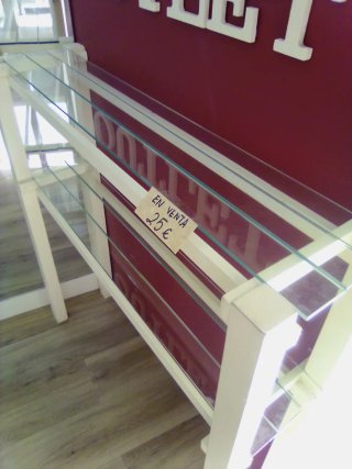 Mueble auxiliar madera y cristal
