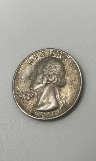Moneda 1/4 Dólar Washington 1967 USA