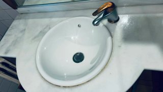 Mueble de Baño con Espejo y Encimera de Mármol