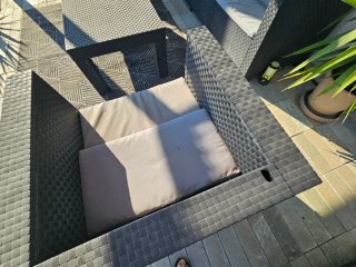 Conjunto de Sofá y Sillones de Jardín con mesa