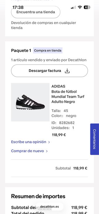 Botas de fútbol Adidas Copa Mundial turf nuevas