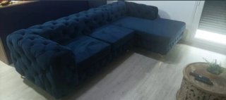 Sofá Chaiselongue Derecho Azul
