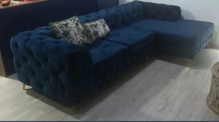 Sofá Chaiselongue Derecho Azul