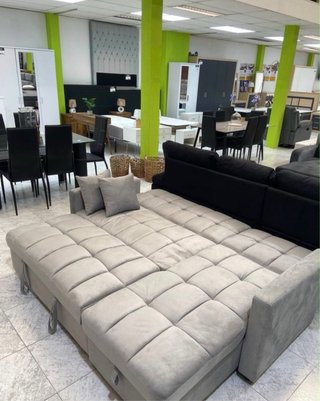 Sofá Cama Kris con Arcon Gris
