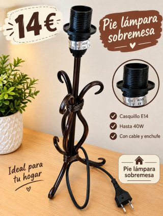 Pie de lámpara de mesa marrón