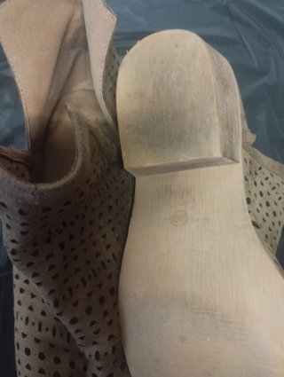 Botines de Cuero Beige Talla 40