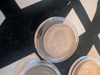 Tres monedas de 100 Pesetas 1966