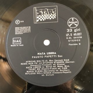 LP Fausto Papetti - Nata Libera (1978) Durium