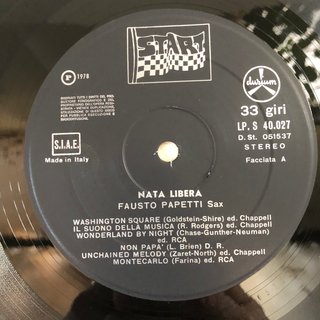 LP Fausto Papetti - Nata Libera (1978) Durium