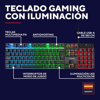 GXTrust 835 Azor Teclado Retroiluminado Español