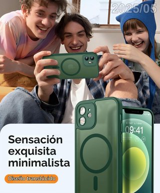 CANSHN Funda Magnetica iPhone 12 MagSafe Verde