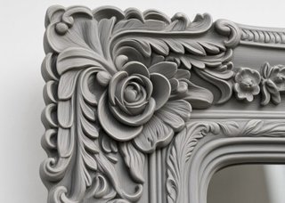 Espejo Barroco Gris con Marco Tallado
