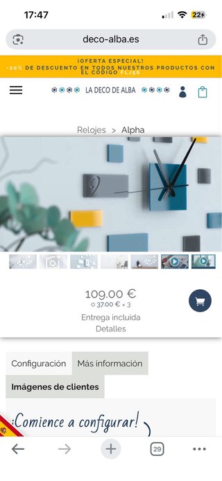 Reloj de Pared de Diseño Moderno
