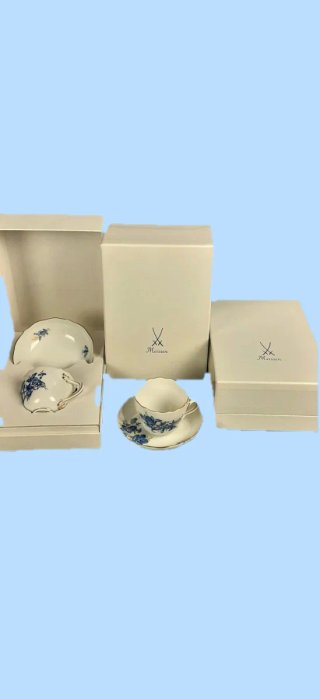 3 Tazze Meissen Prima Scelta con Scatole