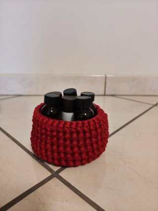 Cestino uncinetto rosso