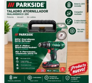 Taladro Atornillador Inalámbrico Parkside 20V