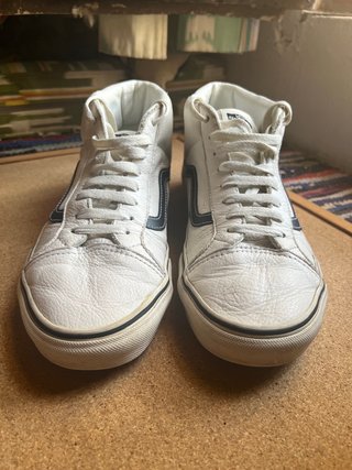 Zapatillas VANS Caña Alta Cuero Blancas Talla 44.5
