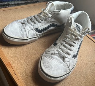 Zapatillas VANS Caña Alta Cuero Blancas Talla 44.5