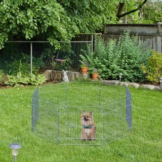 Parque Perros 8 Paneles Plegable con Puerta
