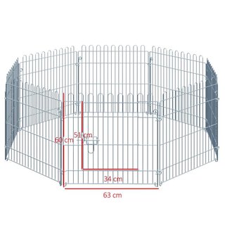 Parque Perros 8 Paneles Plegable con Puerta