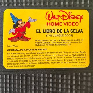 VHS El Libro de la Selva Disney 1993 Origina