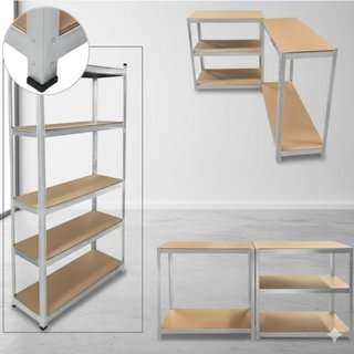 Scaffale metallico e legno a 5 ripiani