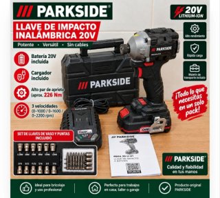 Llave de Impacto Inalámbrica Parkside 20V
