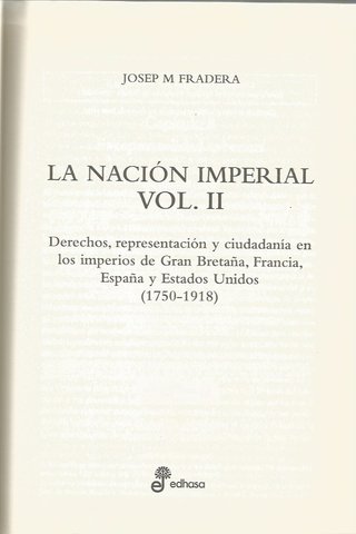 LA NACIÓN IMPERIAL (1750 - 1918) - 2 VOLS. - JOSEP