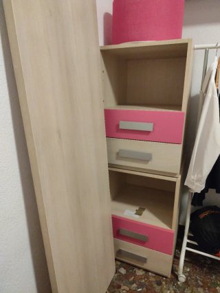 Tavolo da scrivania in legno e metallo e regalo vari oggetti