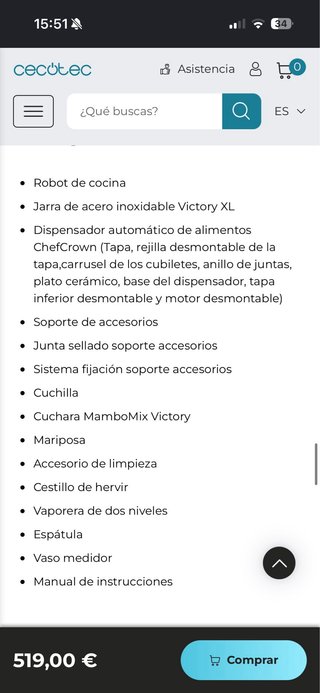 Robot de Cocina Cecotec Mambo Chefcrown