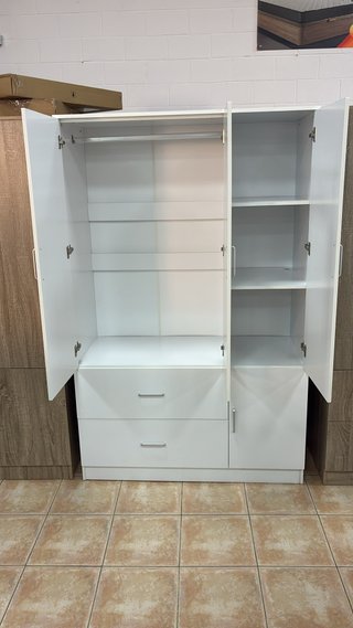 armario ropero de 3 puertas + espejo blanco madera