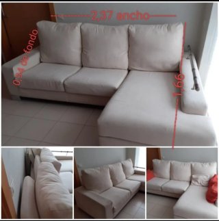 Sofá modular beige 2,37m x 1,66m