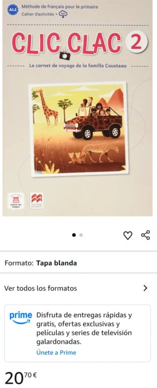 Libro de francés,  6 Primaria, CLIC CLAC 2