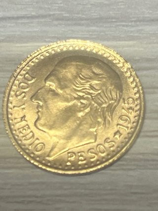 Moneda Oro 2.5 Pesos Mexicanos 1945