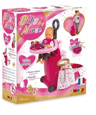 SMOBY Trolley Baby Nurse 3 en 1 Maleta+Trona+Cuna