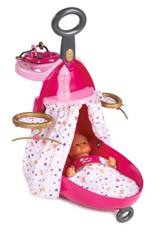 SMOBY Trolley Baby Nurse 3 en 1 Maleta+Trona+Cuna