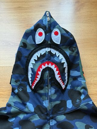 Sharkhoodie Blue Camo Streetwear Y2K Vibes